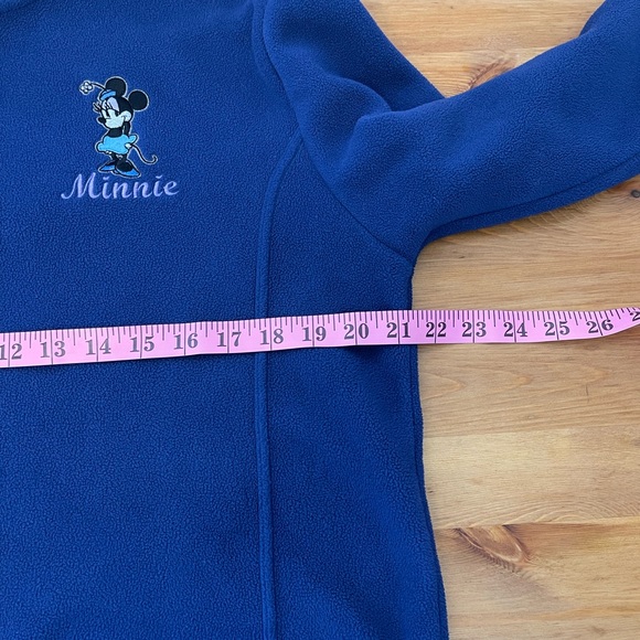 Minnie Mouse Embroidered Disney Quarter zip Fleece Pullover Sweater Size M - Picture 8 of 10
